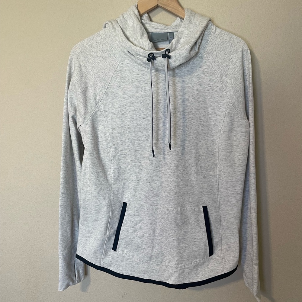 Athleta Light Gray Hooded Sweatshirt